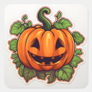Kawaii Pumpkin 01 Square Sticker