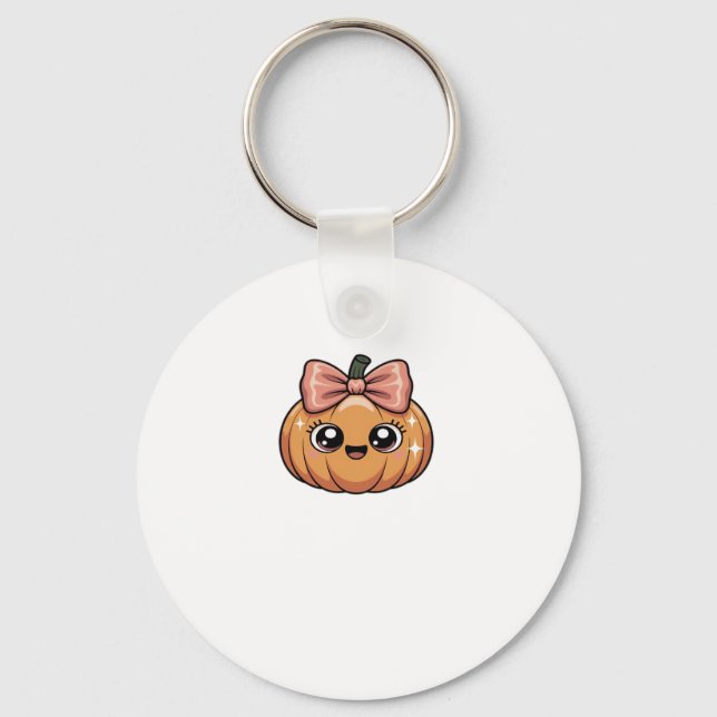 kawaii pumpkin Oversized T-Shirt Key Ring (Front)