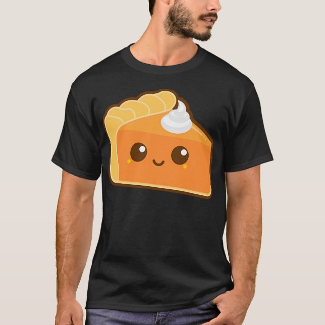 Kawaii Pumpkin Pie Slice Women Cute Face Tshirt Sh (Front)