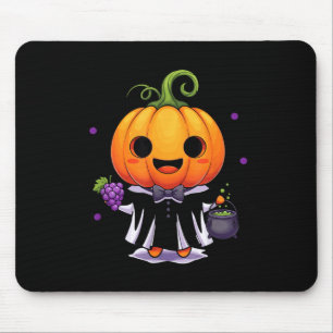 Kawaii pumpkin witch halloween trick or treat  mouse pad