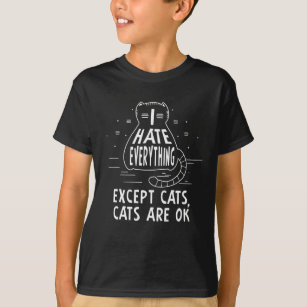 Kawaii Punk Cat Hate Everything Except Cats Kitty T-Shirt