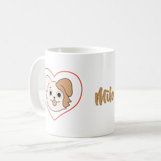 Kawaii Puppy Dog Heart Mug - Dog Lover Gift