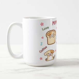 Kawaii Puppy Dream Illustration Cute Cartoon Dog Coffee Mug