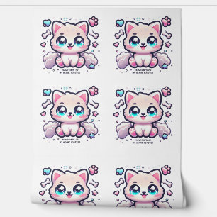Kawaii Puppy Pawprints on My Heart, Forever Wallpaper