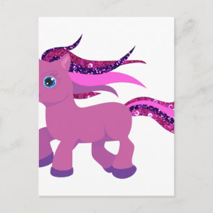 kawaii purple pony postcard
