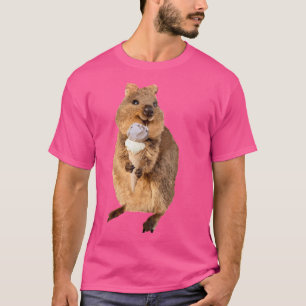 Kawaii Quokka Eating Ice Cream Cone T-Shirt