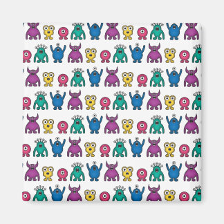 Kawaii Rainbow Alien Monsters Pattern Magnet