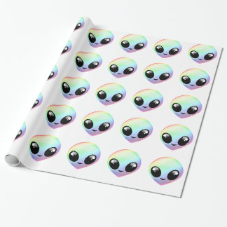 Kawaii Rainbow Alien Wrapping Paper