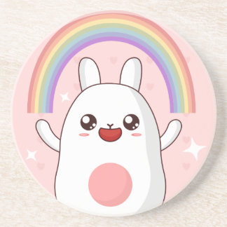 Kawaii rainbow clipart coaster