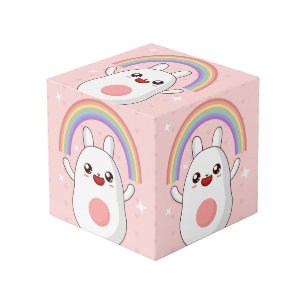 Kawaii rainbow clipart cube