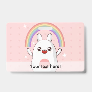Kawaii rainbow clipart ID badge