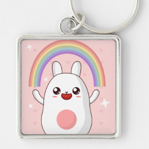 Kawaii rainbow clipart key ring
