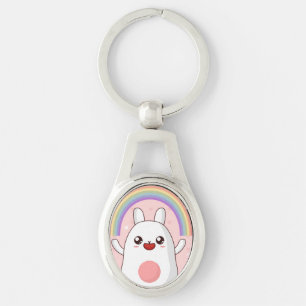 Kawaii rainbow clipart key ring