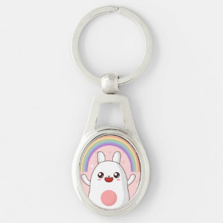 Kawaii rainbow clipart key ring