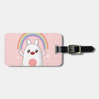 Kawaii rainbow clipart luggage tag