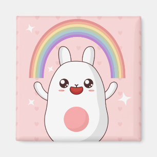 Kawaii rainbow clipart magnet
