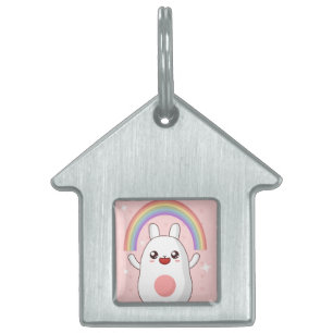 Kawaii rainbow clipart pet ID tag