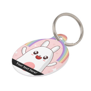 Kawaii rainbow clipart pet tag