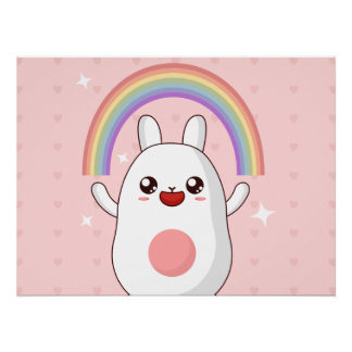 Kawaii rainbow clipart poster