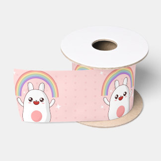 Kawaii rainbow clipart satin ribbon