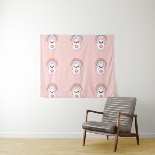 Kawaii rainbow clipart tapestry