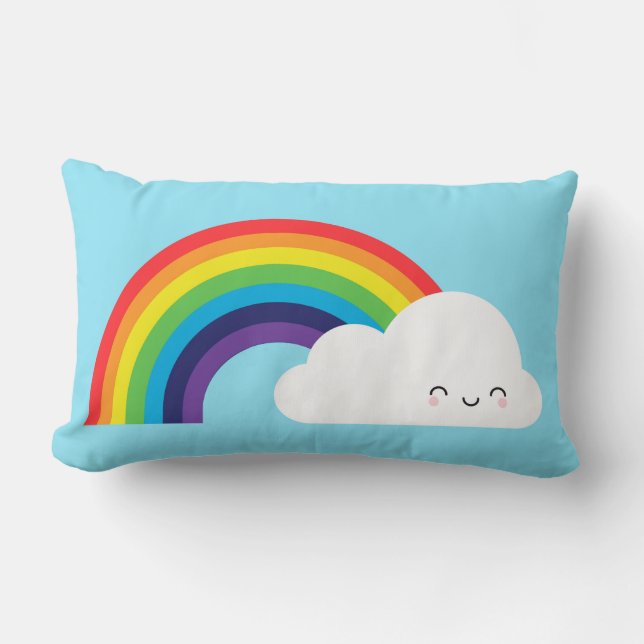 Kawaii Rainbow Lumbar Cushion (Front)