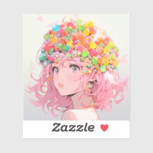 Kawaii Rainbow Pastel Candy Mushroom Anime Girl