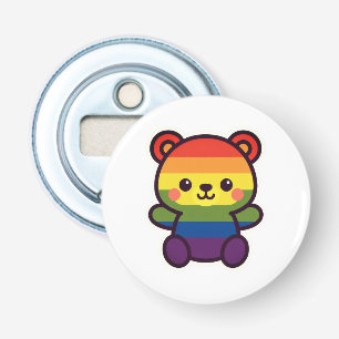 Kawaii Rainbow Teddy – A Cute LGBTQ+ Pride Plush Bottle Opener