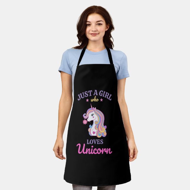 Kawaii Rainbow Unicorn Magical Colourful     Apron (Worn)