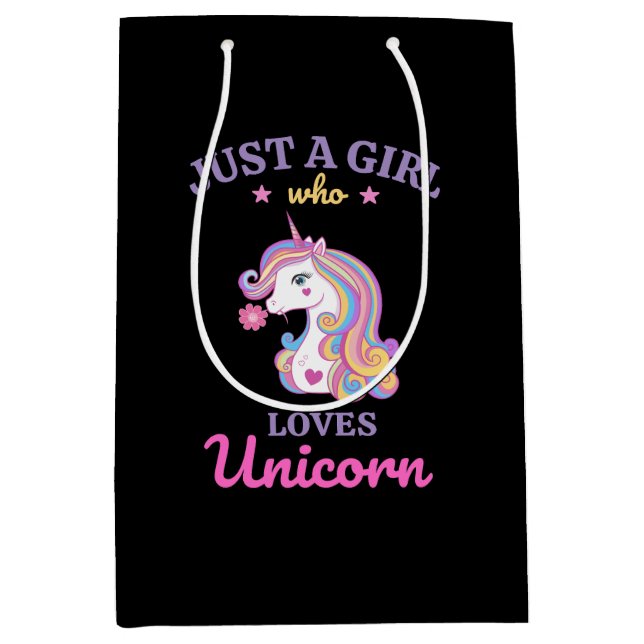 Kawaii Rainbow Unicorn Magical Colourful  Medium Gift Bag (Front)