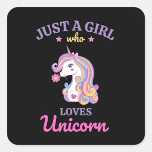 Kawaii Rainbow Unicorn Magical Colourful Square Sticker