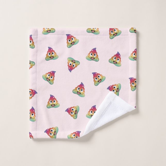 kawaii Rainbow unicorn poop emoji magical poop Wash Cloth (Wash Cloth)