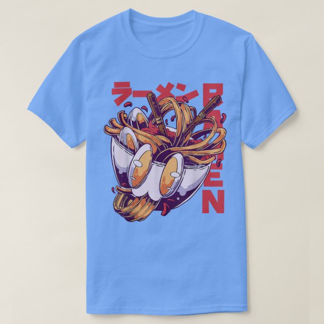Kawaii Ramen Bowl Anime Japanese Noodles 844 T-Shirt (Design Front)