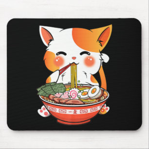 Kawaii Ramen Cat Anime Japanese Food Girls Officia Mouse Pad