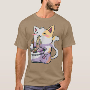 Kawaii Ramen Cat Anime Japanese Food  T-Shirt