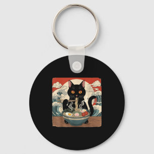 Kawaii Ramen Cat Anime Japanese Noodles Food Wave  Key Ring