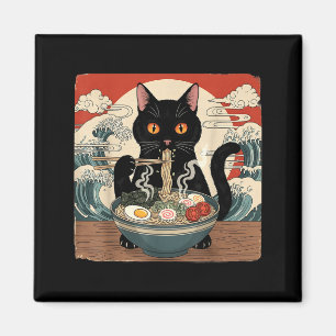 Kawaii Ramen Cat Anime Japanese Noodles Food Wave  Magnet