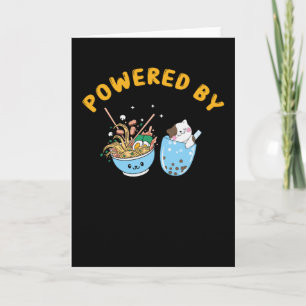 Kawaii Ramen & Cat Design   Powered Ramen and Cat Card