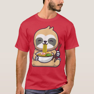 Kawaii Ramen Cute Anime Sloths Otaku Japanese Nood T-Shirt