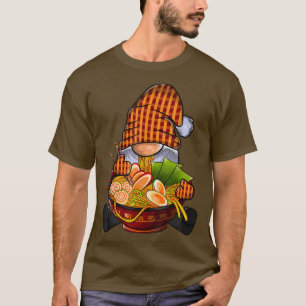 Kawaii Ramen Gnome, Japanese Neko Noodle Funny Ani T-Shirt