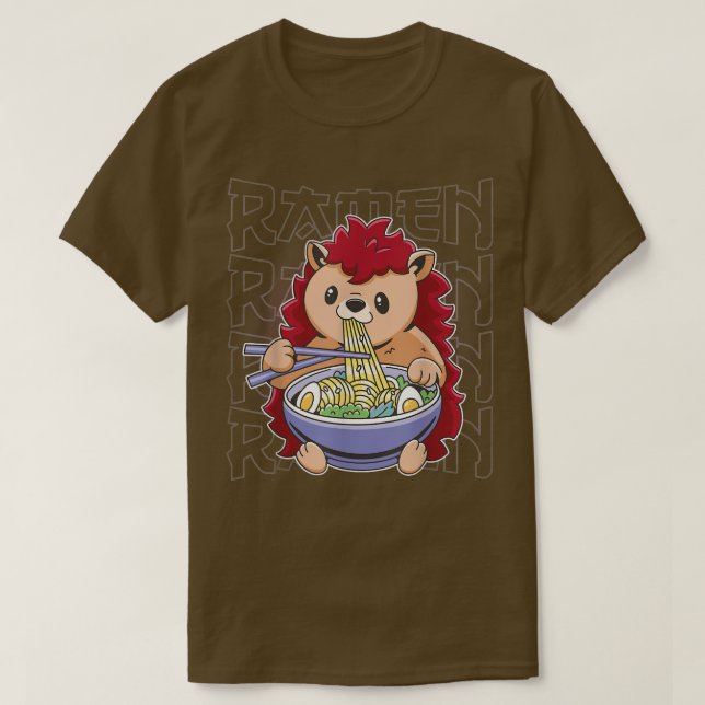 Kawaii Ramen Japanese Anime Noodles Cute Shiba Inu T-Shirt (Design Front)
