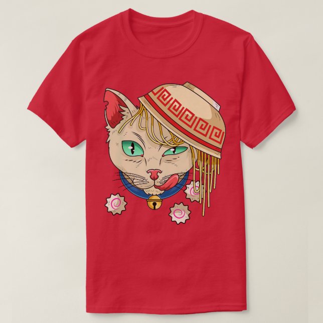 Kawaii Ramen  Japanese Noodles Bowl Ramen Cat  T-Shirt (Design Front)
