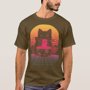 Kawaii Ramen Neko Retro Cat Japanese Noodle Anime  T-Shirt