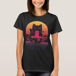 Kawaii Ramen Neko Retro Cat Japanese Noodle Anime  T-Shirt