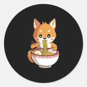 Kawaii ramen shiba inu   noodles lover gift classic round sticker