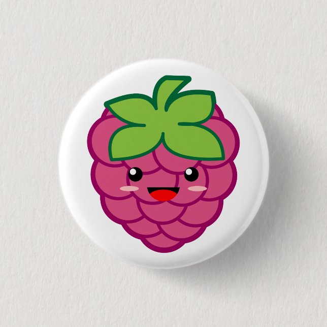 Kawaii Raspberry 3 Cm Round Badge (Front)
