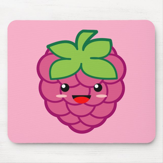 Kawaii Raspberry Mouse Pad (Front)