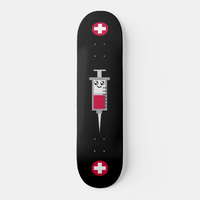 Kawaii Rave Hypo Needle Syringe Skateboard (Front)