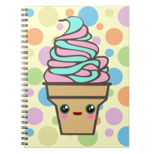 Kawaii Rave Ice Cream Cone Spiral Notebook