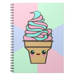 Kawaii Rave Ice Cream Cone Spiral Notebook